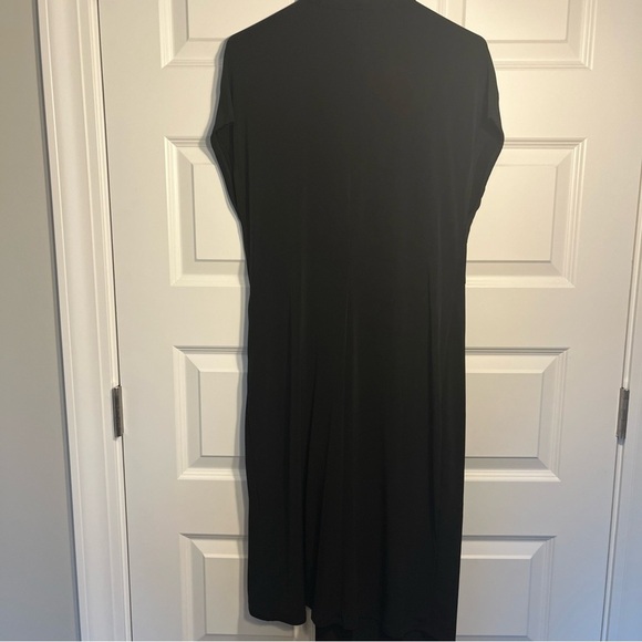 VINCE CAMUTO CAP SLEEVE DRAPE FRONT BLACK DRESS sz M - Picture 7 of 9